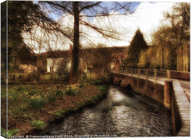 Shoreham in Kent in Spring Canvas Print by Framemeplease UK