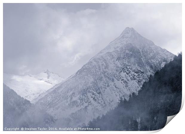 Mist at 4000m Print by Stephen Taylor