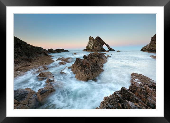 Sunset at Bow Fiddle Rock Framed Mounted Print by Grant Glendinning