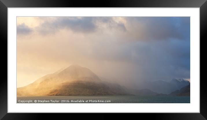 A moody storm at Elgol Framed Mounted Print by Stephen Taylor