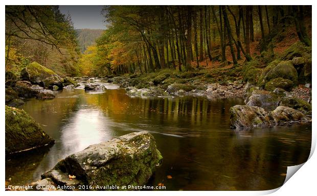 Autumn reflections Print by Clive Ashton