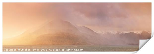 Sunset at Elgol Print by Stephen Taylor