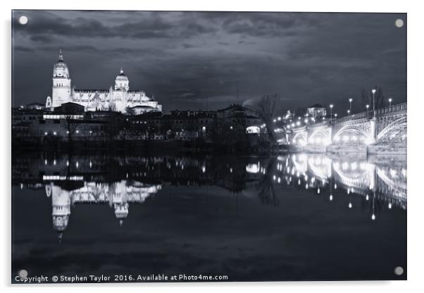 Salamanca at night Acrylic by Stephen Taylor