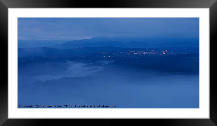 Misty Pyrenees Framed Mounted Print by Stephen Taylor