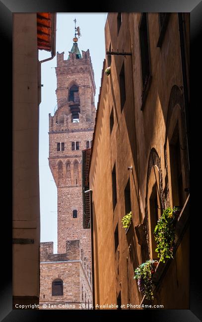 A Glimpse of the Palazzo Vecchio Framed Print by Ian Collins