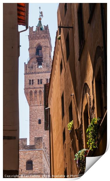 A Glimpse of the Palazzo Vecchio Print by Ian Collins