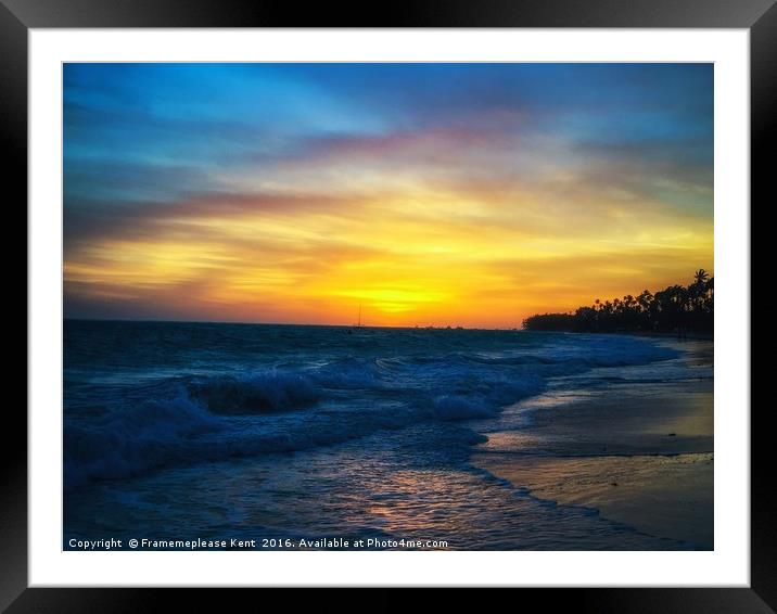 Tropical Beach Sunset Framed Mounted Print by Framemeplease UK