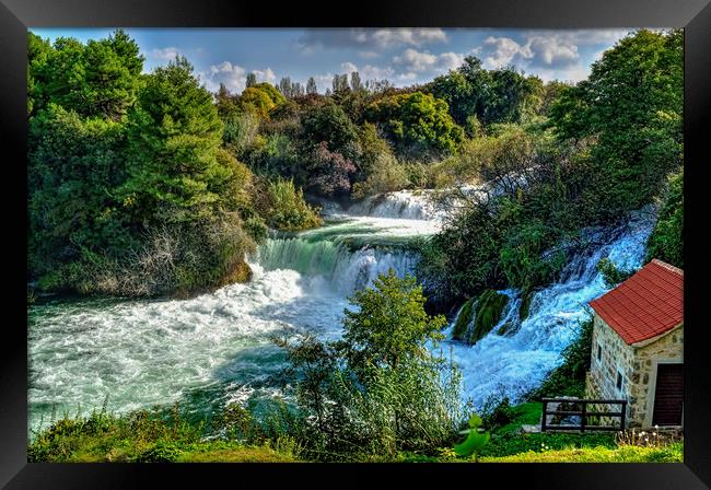 Waterfalls Framed Print by Colin Metcalf