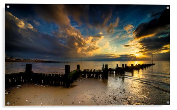 Hunstanton Sunset Acrylic by Alan Simpson