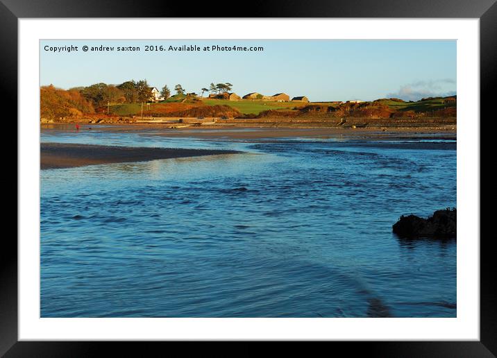 CEMAES BAY COVE Framed Mounted Print by andrew saxton