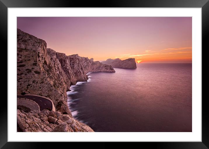 Cap de Formentor sunset Framed Mounted Print by Sandra Kepkowska