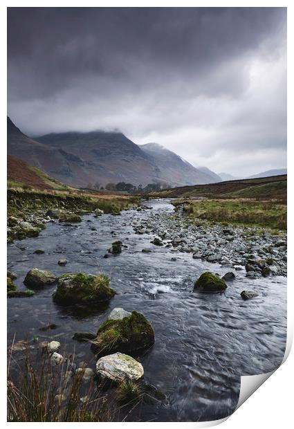 Rain clouds. Gatesgarth, Cumbria, UK. Print by Liam Grant