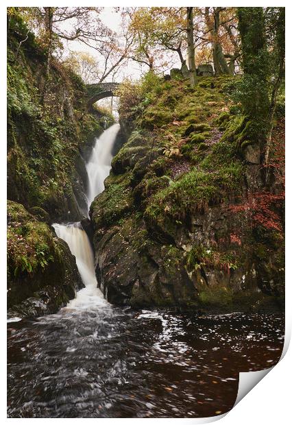 Aira Force waterfall. Cumbria, UK. Print by Liam Grant