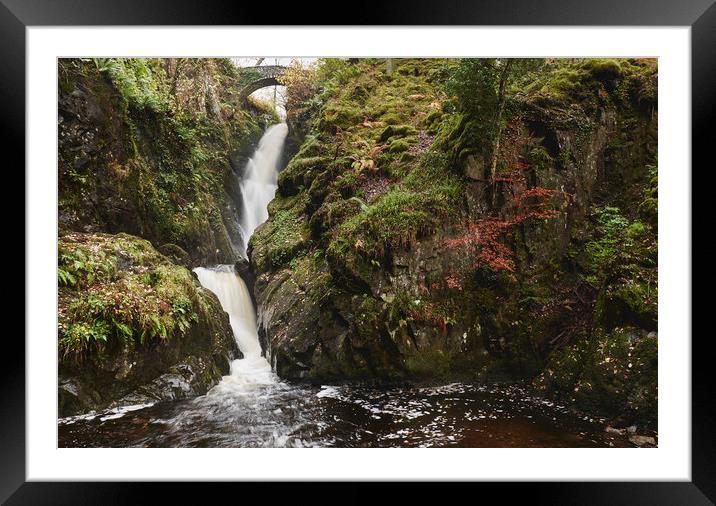 Aira Force waterfall. Cumbria, UK. Framed Mounted Print by Liam Grant