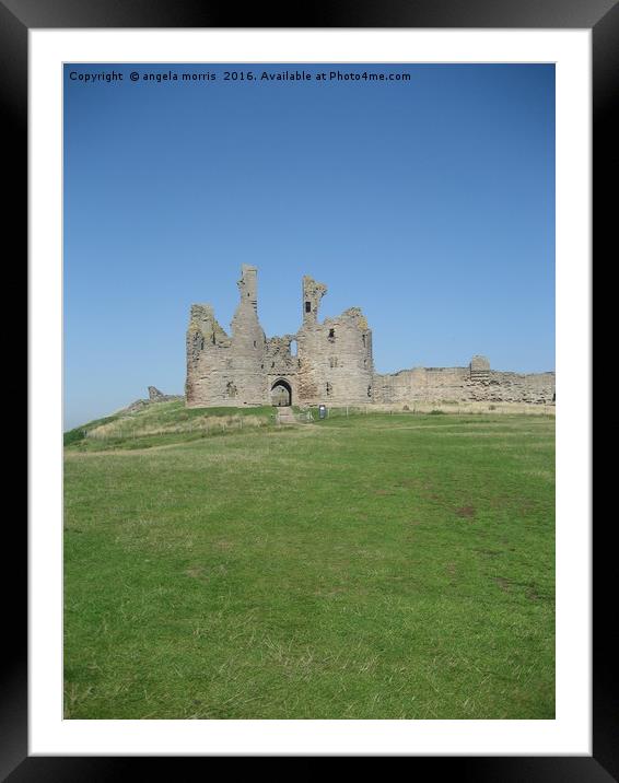 Dunstanburgh Castle Northumbreland Framed Mounted Print by angela morris