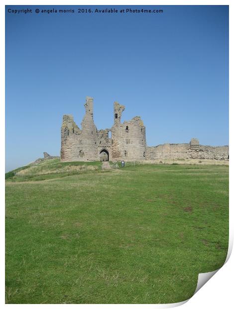 Dunstanburgh Castle Northumbreland Print by angela morris
