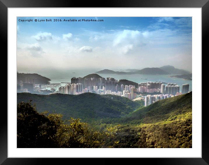 Hong Kong from Victoria Peak Framed Mounted Print by Lynn Bolt