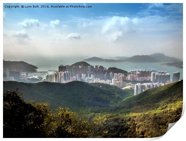 Hong Kong from Victoria Peak Print by Lynn Bolt