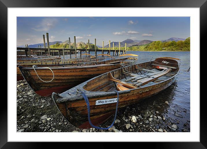 Rowing Boats on Derwent Water Framed Mounted Print by Stephen Mole