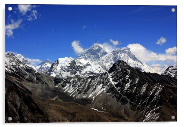 Mount Everest. Mountains in Sagarmatha National Pa Acrylic by Sergey Fedoskin