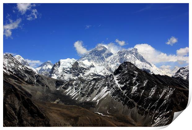 Mount Everest. Mountains in Sagarmatha National Pa Print by Sergey Fedoskin