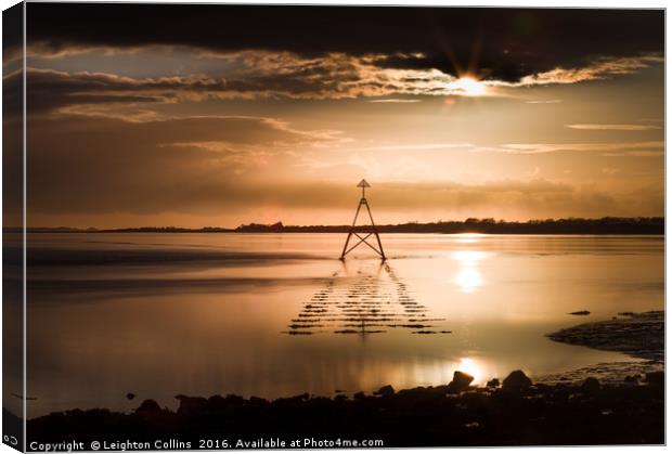 Sunset at The Loughor Estuary Canvas Print by Leighton Collins