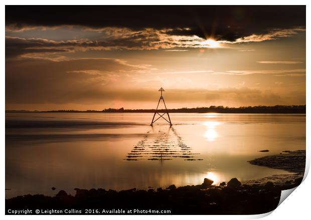 Sunset at The Loughor Estuary Print by Leighton Collins