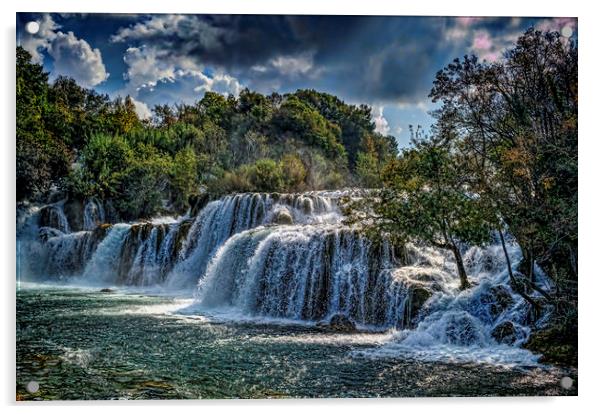 Krka Waterfalls Acrylic by Colin Metcalf