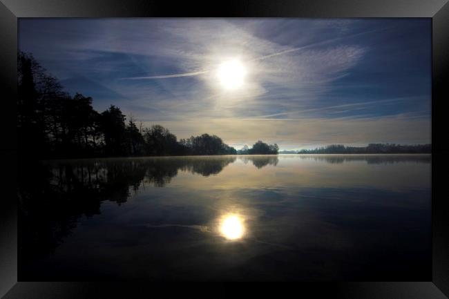 Spring Morning Lake Reflection  Framed Print by Darren Burroughs