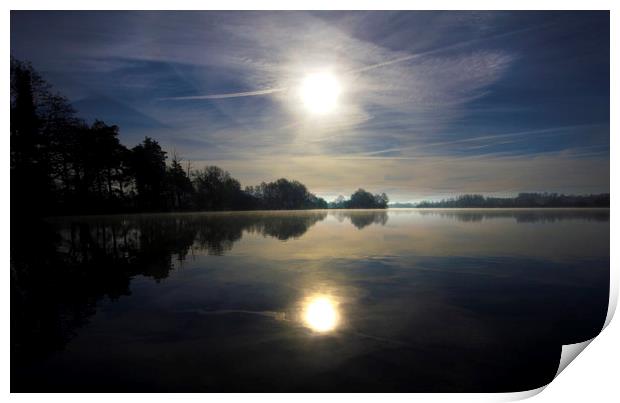 Spring Morning Lake Reflection  Print by Darren Burroughs