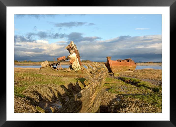 Three Abandoned Boats Framed Mounted Print by Gary Kenyon