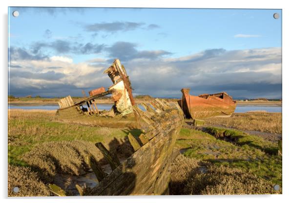 Three Abandoned Boats Acrylic by Gary Kenyon