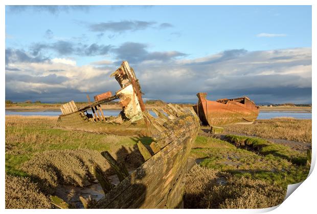 Three Abandoned Boats Print by Gary Kenyon