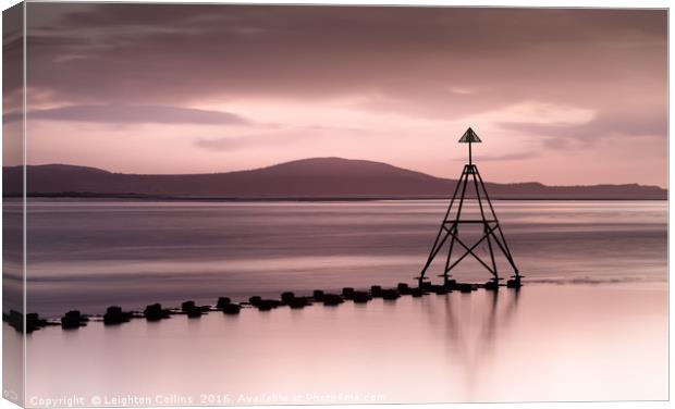 A Loughor Estuary Marker Canvas Print by Leighton Collins