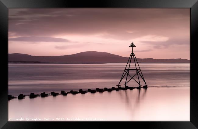 A Loughor Estuary Marker Framed Print by Leighton Collins