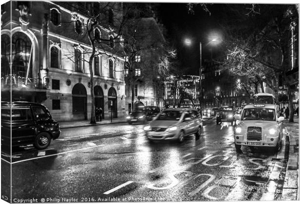 London street at night......... Canvas Print by Naylor's Photography
