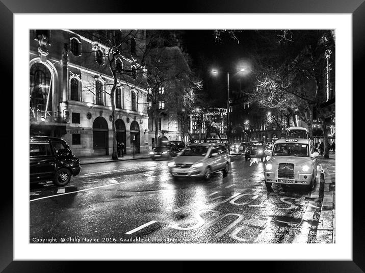 London street at night......... Framed Mounted Print by Naylor's Photography