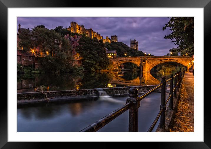 Durham at Night Framed Mounted Print by Graham McCarroll