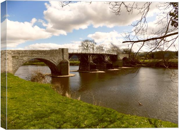 whitney on wye toll bridge herefordshire Canvas Print by paul ratcliffe