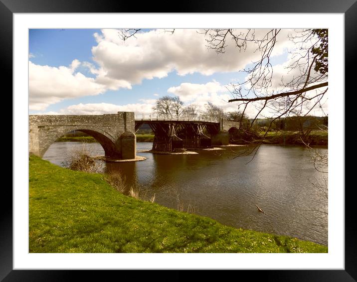 whitney on wye toll bridge herefordshire Framed Mounted Print by paul ratcliffe