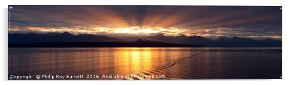Alaskan Sunrise Acrylic by Philip Roy Burnett