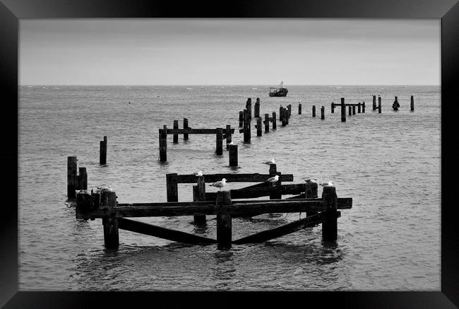 Swanage old pier Framed Print by Tony Bates