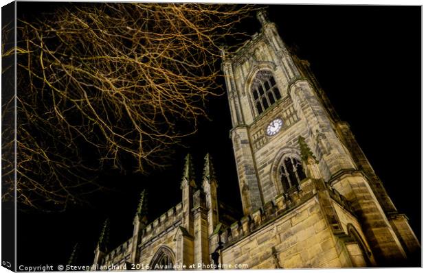 Bombed out church Liverpool  Canvas Print by Steven Blanchard