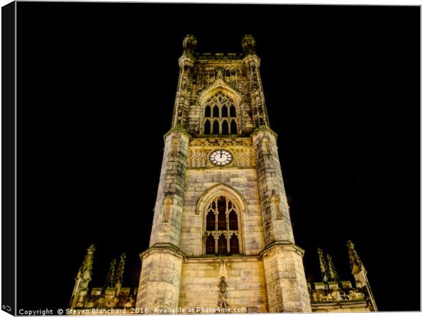 Bombed out church Liverpool front Canvas Print by Steven Blanchard