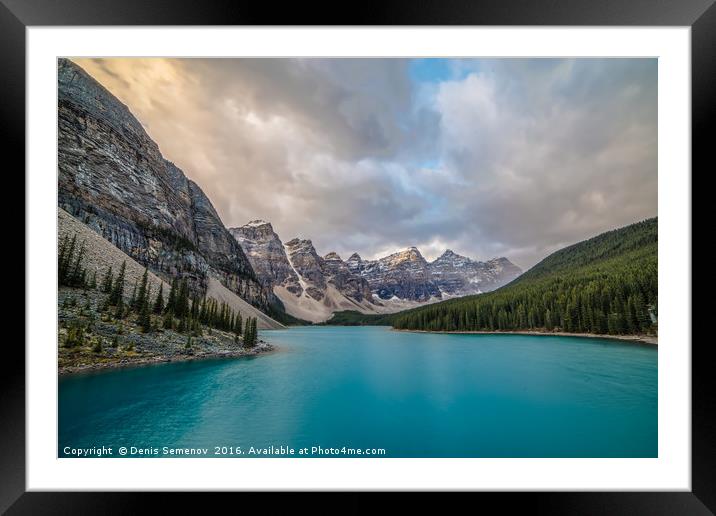 Chilly morning at Moraine Framed Mounted Print by Denis Semenov
