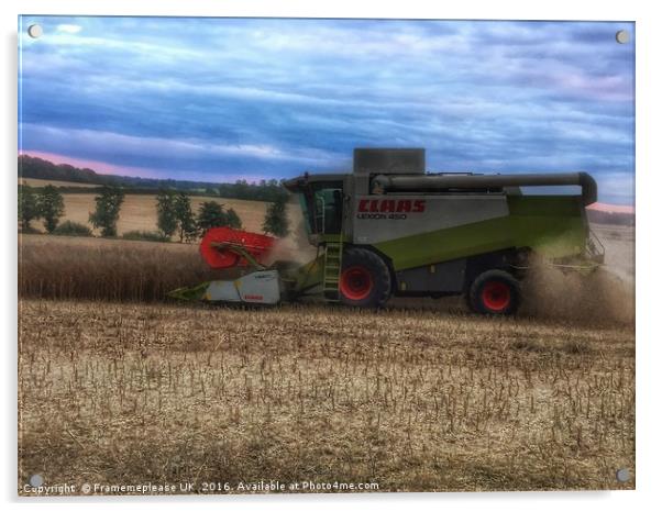 Harvest time on the farm  Acrylic by Framemeplease UK