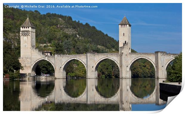 Pont Valentre, Cahors, France Print by Michelle Orai