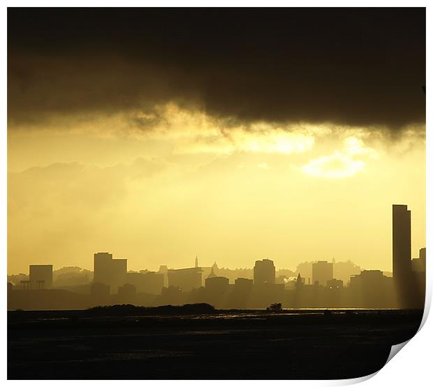 San Francisco Skyline from Oakland Bay after the s Print by Patti Barrett
