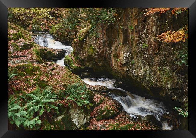 Waterfall leading to Aira Force. Cumbria, UK. Framed Print by Liam Grant