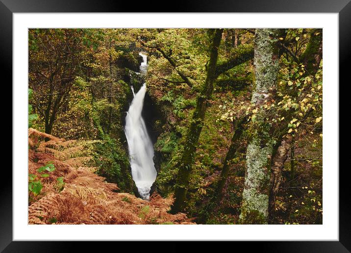 Aira Force waterfall. Cumbria, UK. Framed Mounted Print by Liam Grant